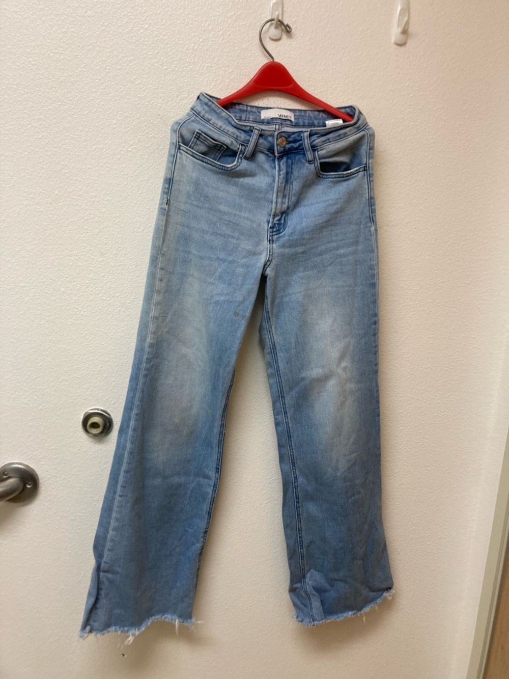 VERVET Wide Leg Jeans With Raw Hems (25)